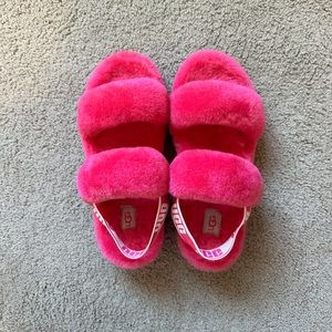 Ugg Fluff Oh Yea Hot Pink Slippers Women’s 8